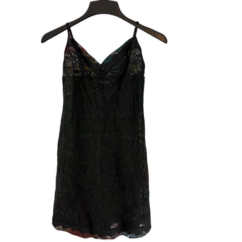 Victoria's Secret Black Lace Slip Dress Nightie Size XL Sheer
